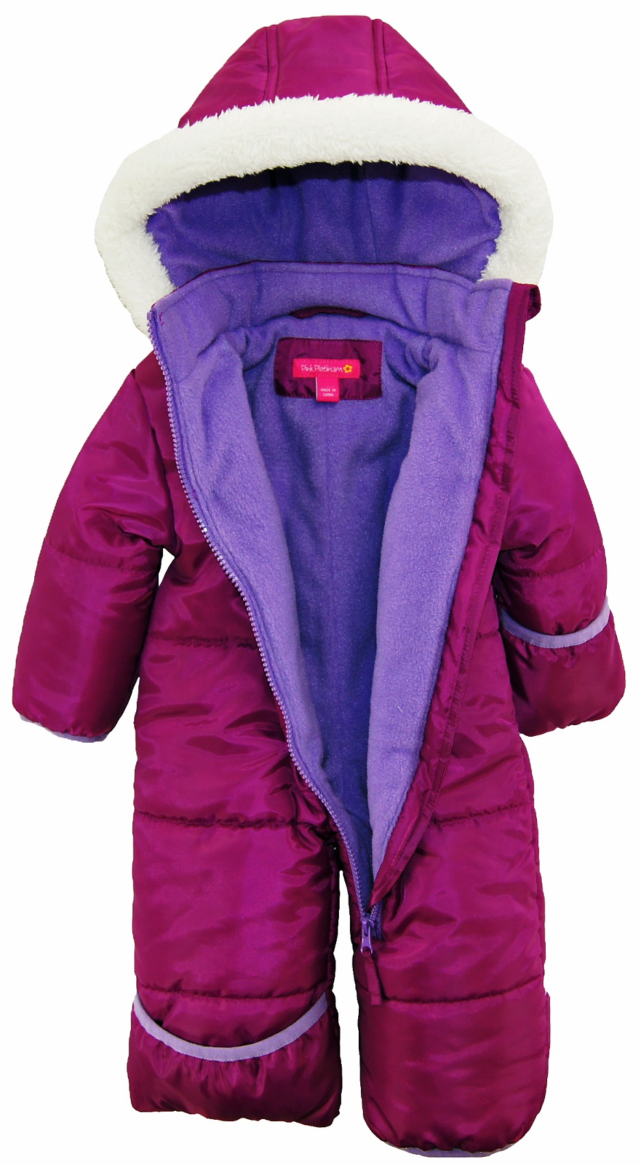 Pink Platinum Baby Girls One Piece Warm Winter Puffer Snowsuit Pram