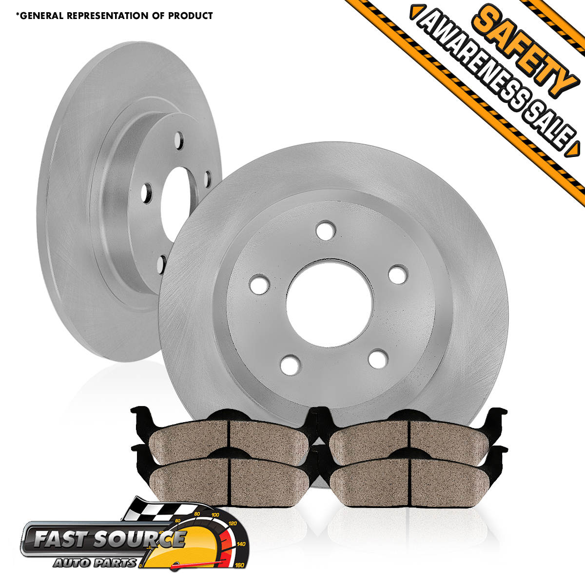 Rear OE Brake Rotors and Ceramic Pads 2003 2004 2005 2006 JEEP LIBERTY