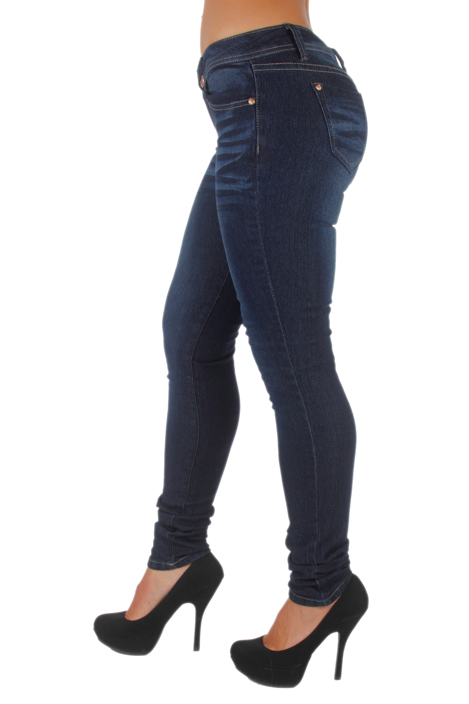 Plus Size Classic 5 Pockets Washed Skinny Jeans
