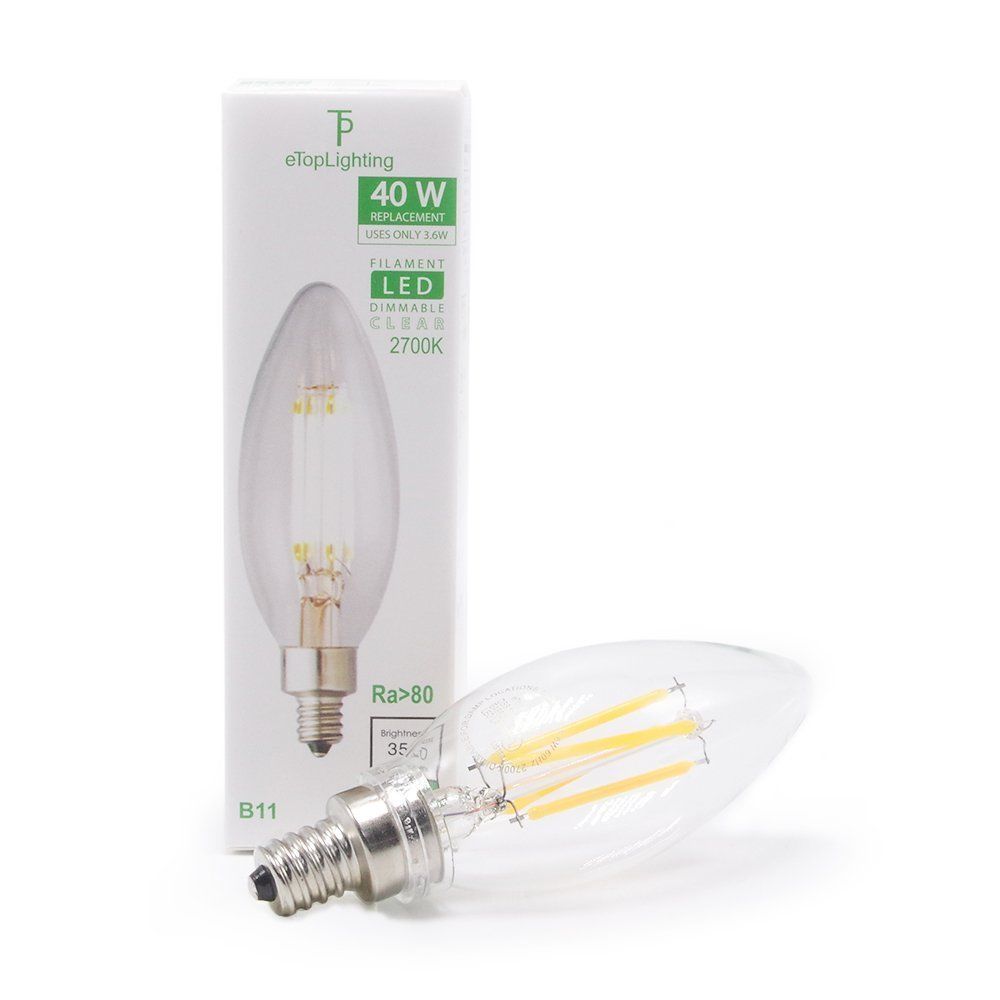 40W Equivalent,2700K Daylight Dimmable Warm Chandelier LED Bulbs E12