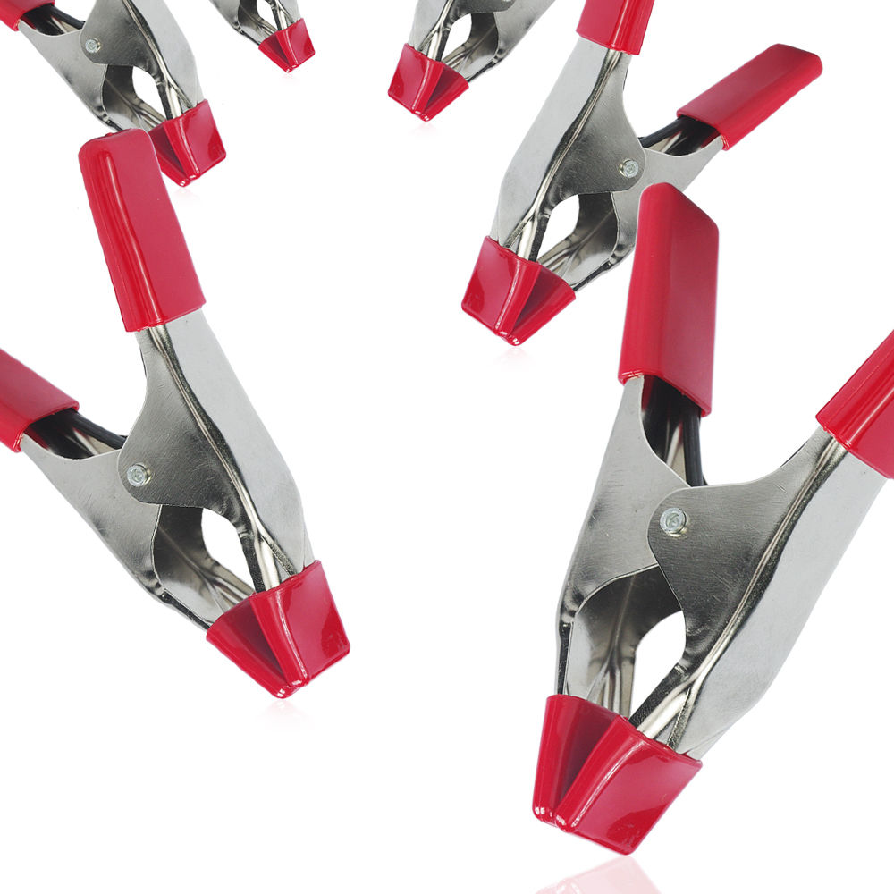 US SELLER 6inch Metal Spring Clamps w/ Rubber Tips Tool Large Clips Lot
