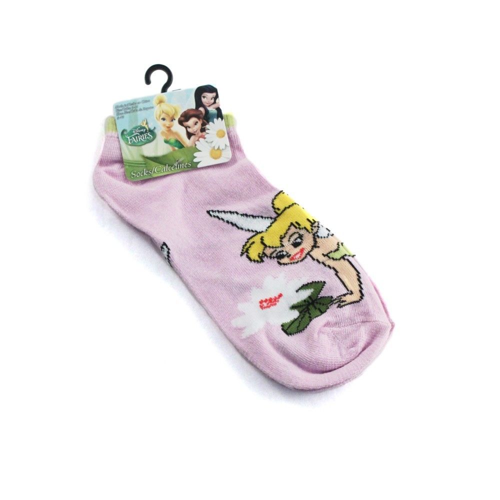 Disney Fairies Tinkerbell Girls Soft Stretch Ankle Socks Size 410