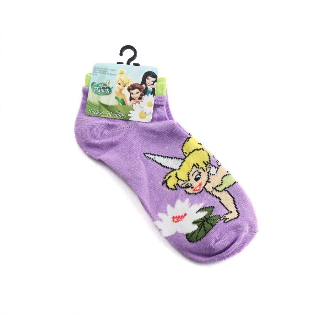 Disney Fairies Tinkerbell Girls Soft Stretch Ankle Socks Size 410