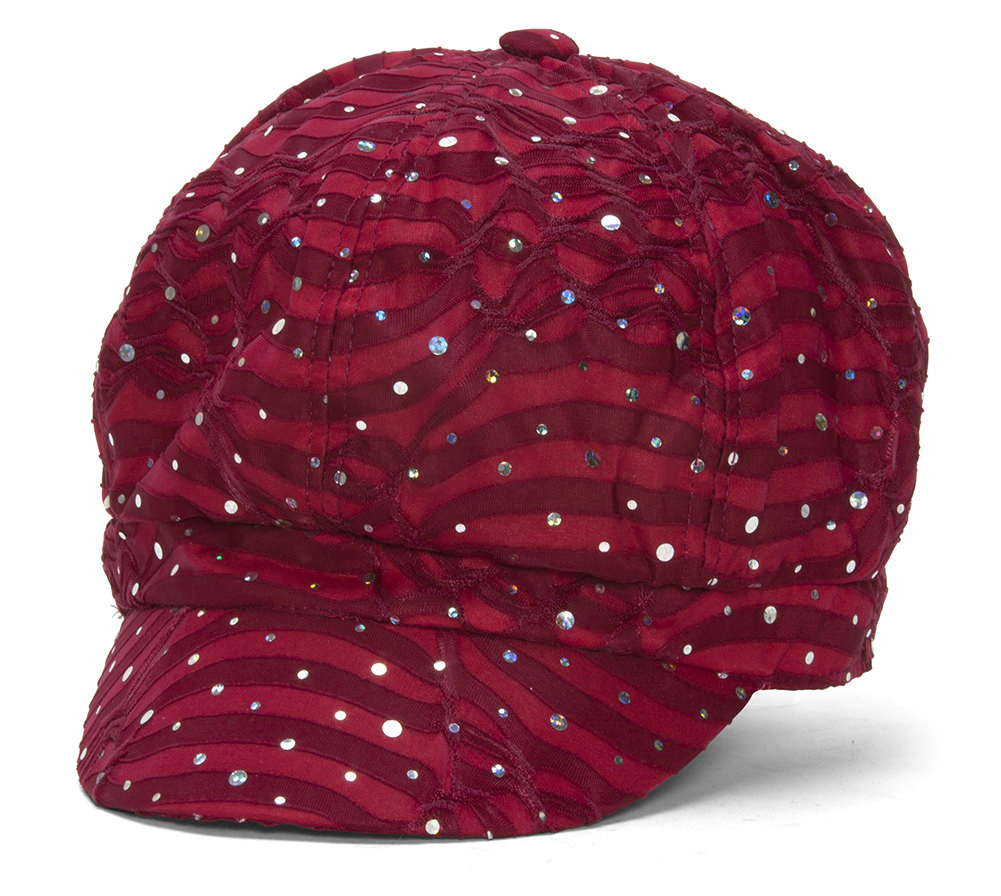 Top Headwear Women/'s Glitter Sequin Trim Newsboy Style Relaxed Fit Hat Cap