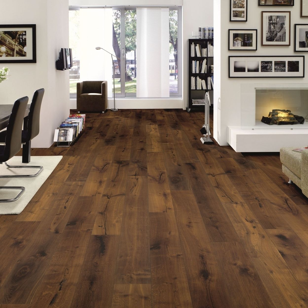 HORI Parkett Eiche Vintage geräuchert Parkettboden mit Fase Dämmung