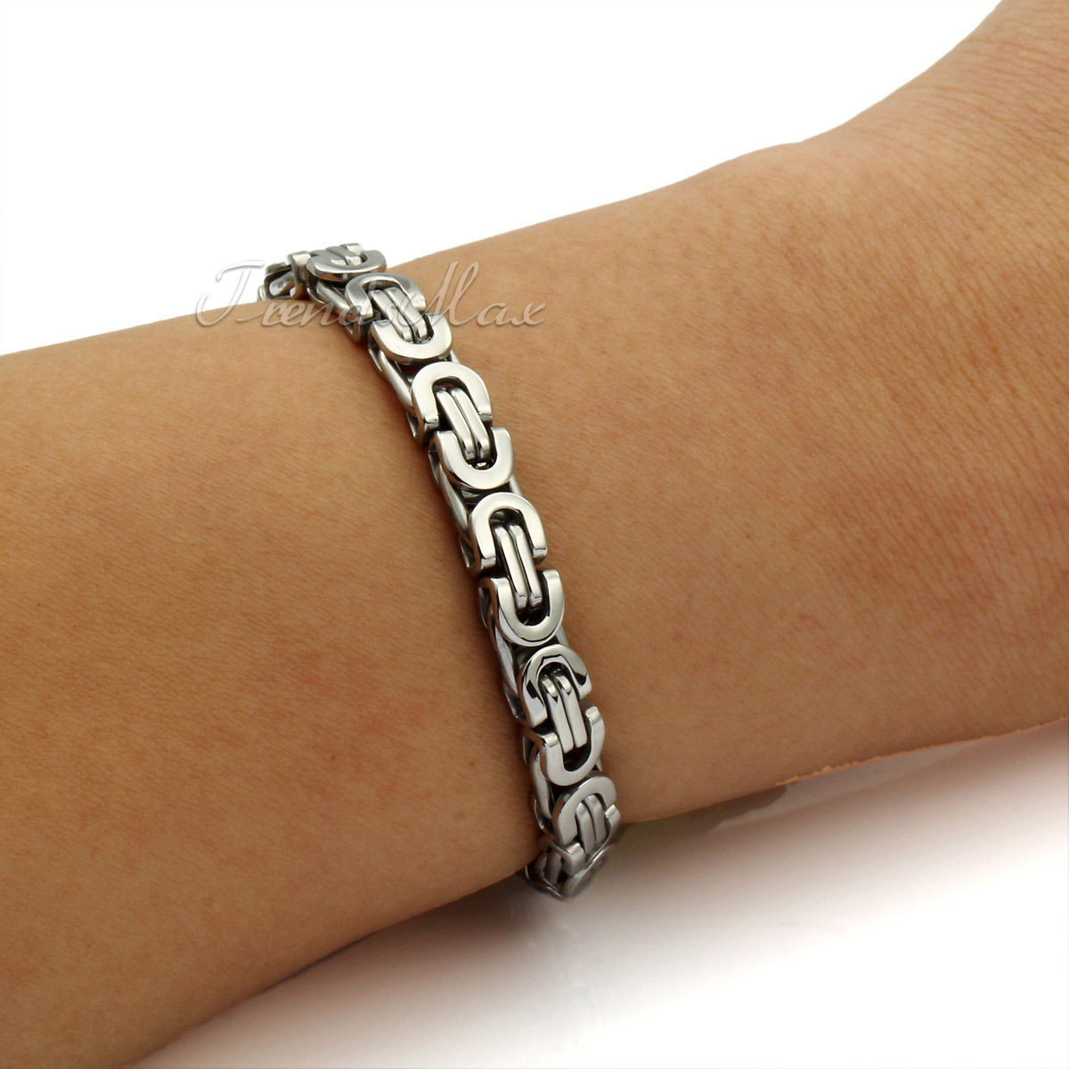 Mens Silver and Gold 2 Tone Stainless Steel Bracelet 8 1/2 inches eBay