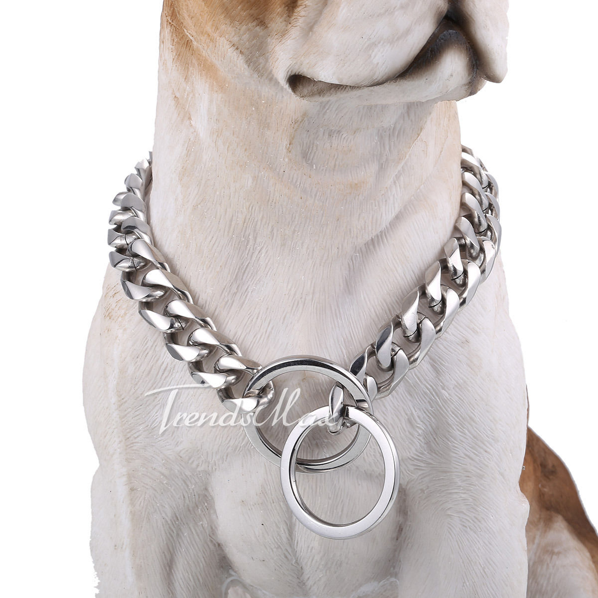 10.5/12mm Curb Link Silver Tone 316L Stainless Steel Pet Dog Chain Collar HEAVY eBay