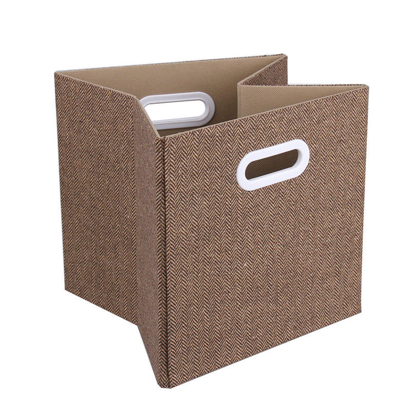 Storage Box Foldable Polyester Canvas Bins with Lid Home Organization