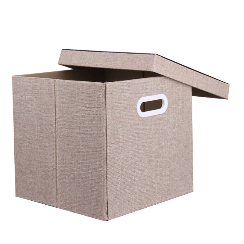 Storage Box Foldable Polyester Canvas Bins with Lid Home Organization