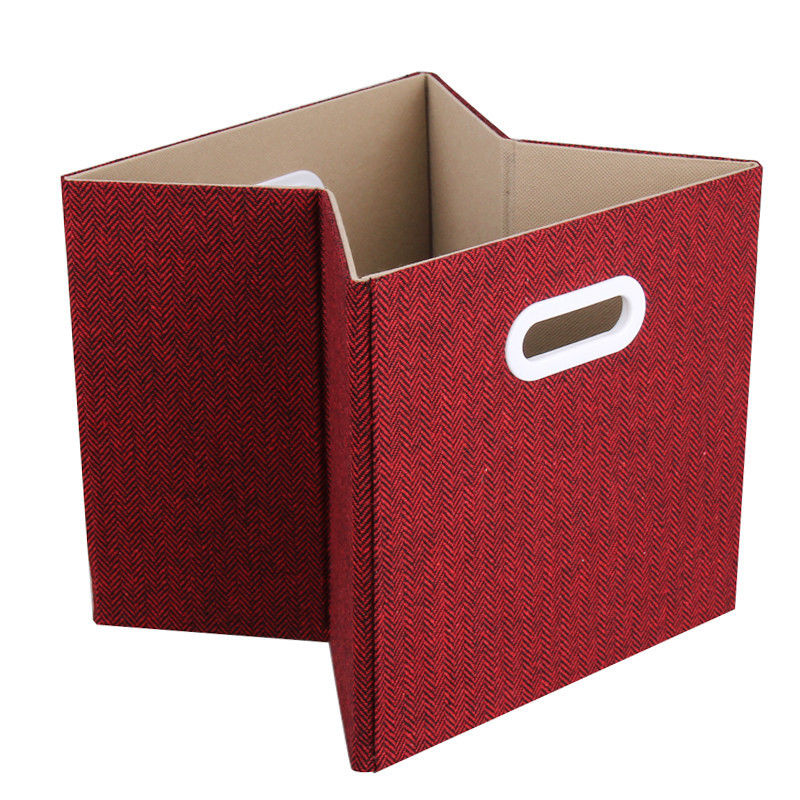 Storage Box Foldable Polyester Canvas Bins with Lid Home Organization
