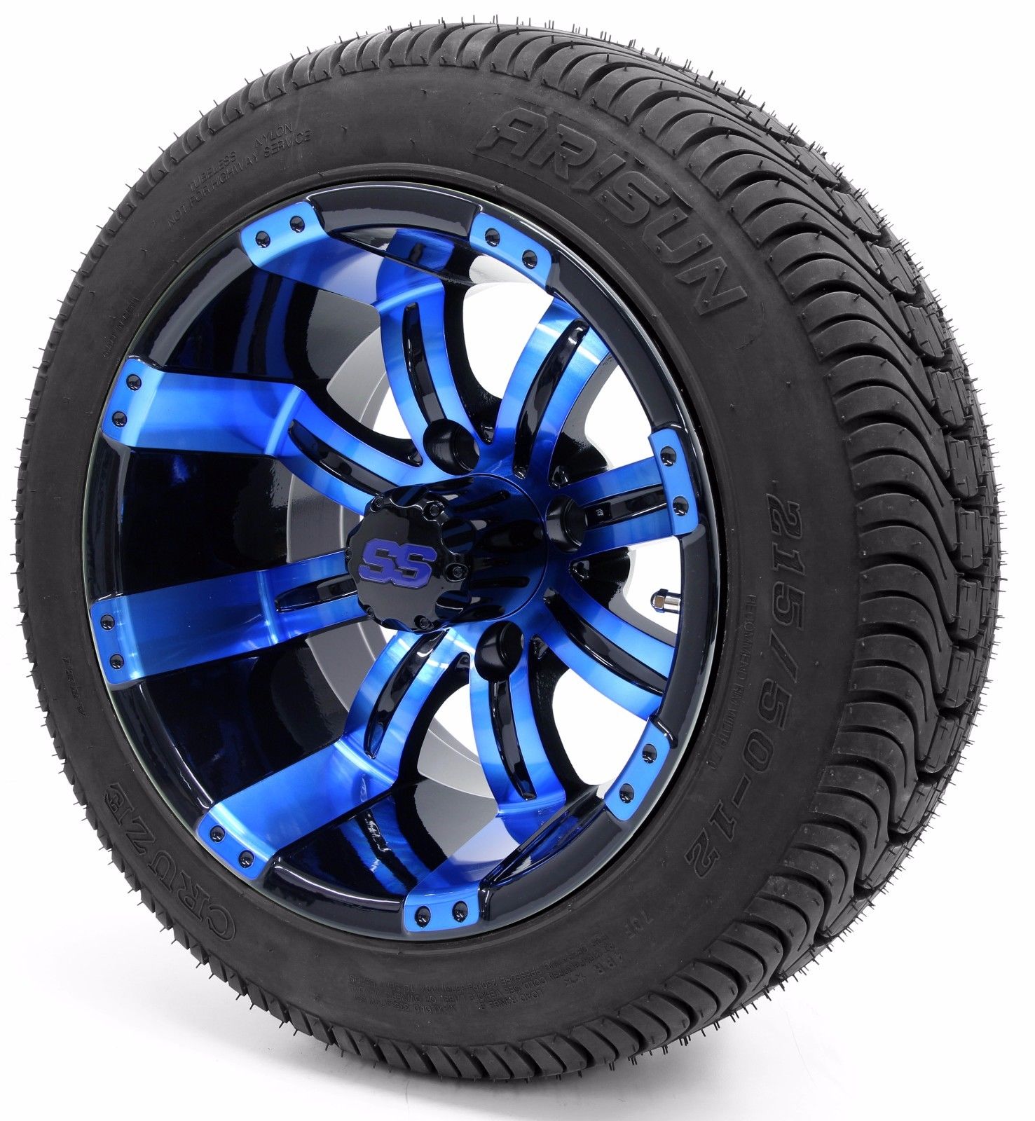 Golf Cart 12" Tempest SS Wheel/Rim and (215/3512 or 215/5012) DOT