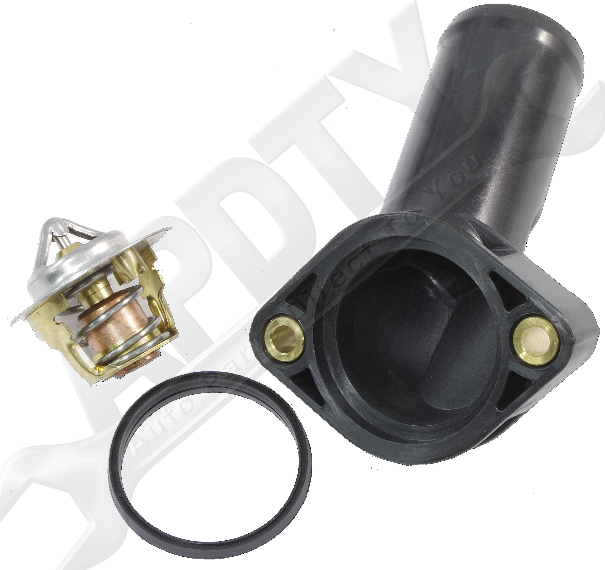 APDTY 4666149AA Thermostat w/ Gasket & Water Outlet Housing 0711 Jeep