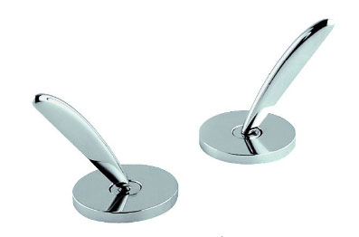 Hansgrohe 10412 Axor Starck Classic Bath Tub Deck Valves, Two Handle Satinox