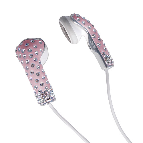 Deos Swarovski Crystal Earphone Covers for iPhone & iPad Light Pink