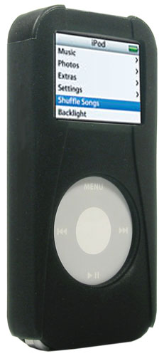 speck skintight ipod nano skin case sk-black-nn w/ screen protector, fits 2/4 gig (1st gen)