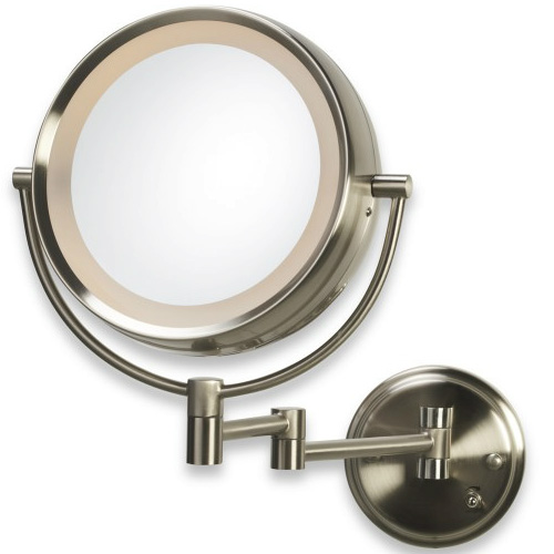 Conair BE6BX Lighted 8X/1X Brushed Nickel FogFree Wall Mount Makeup