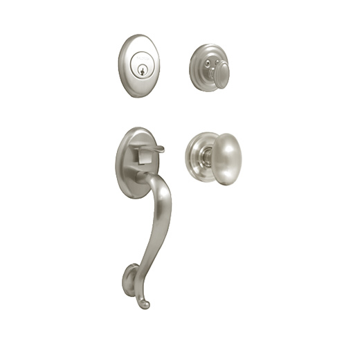 Baldwin 5335.150.ENTR Logan Egg Knob Entrance Door Lock Set Satin Nickel - Entrance Door Locks Home and Garden