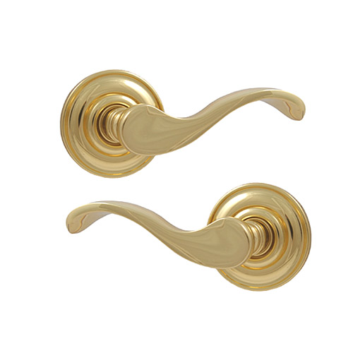 Baldwin 5455.030.PRIV Door Lever Handles Privacy Lock Set Polished Brass