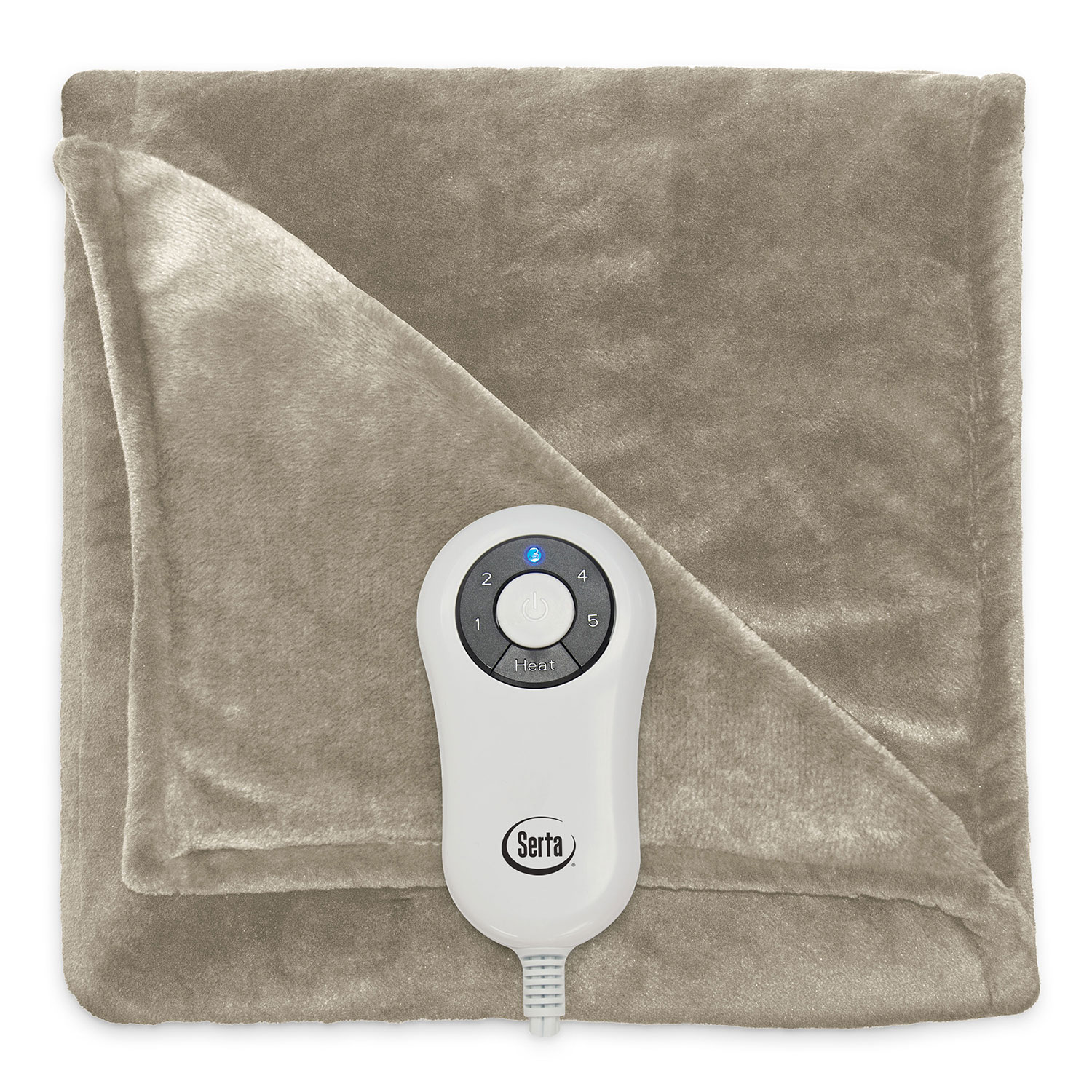 Serta Silky Plush Electric Heated Warming Throw Blanket Digital