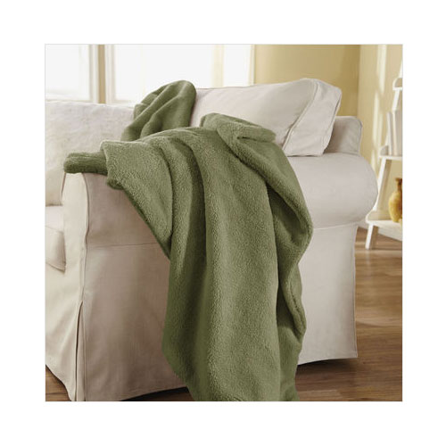Sunbeam Microtec UltraSoft Heated Electric Throw Blanket Sage Green