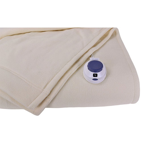 Soft Heat Luxury Microfleece LoVoltage Electric Heated Throw Blanket Natural eBay
