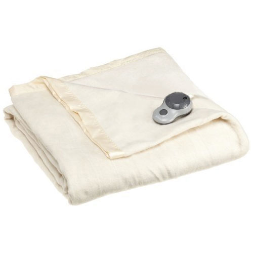 Sunbeam Full Royal Nights Electric Heated Warming Heating Blanket Seashell Off-White