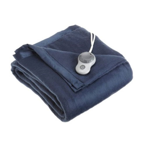 Sunbeam Full Royal Nights Electric Heated Warming Heating Blanket Navy Blue
