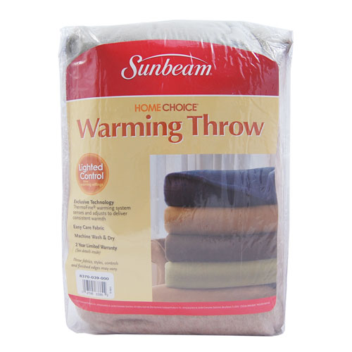 Sunbeam Mushroom Fleece Throw Electric Heated Blanket eBay