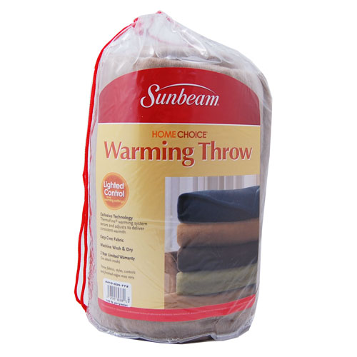 Sunbeam Beige Fleece Throw Electric Heated Blanket NEW eBay