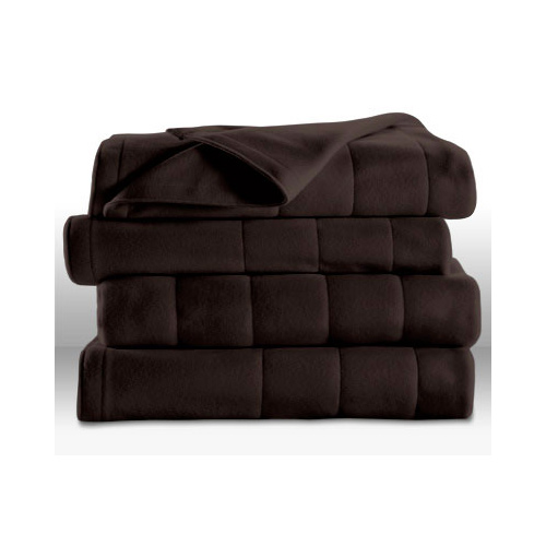 Sunbeam Royal Dreams Quilted Fleece Heated Electric Blanket King Mocha Brown
