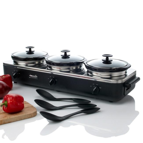 Rival SCRBC909PS Trio 3Qt Crock Pot Buffet Server, Black/Stainless eBay