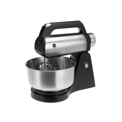 West Bend 41125 12Speed Stand Mixer w/ 2 Mixing Bowls Black/Stainless