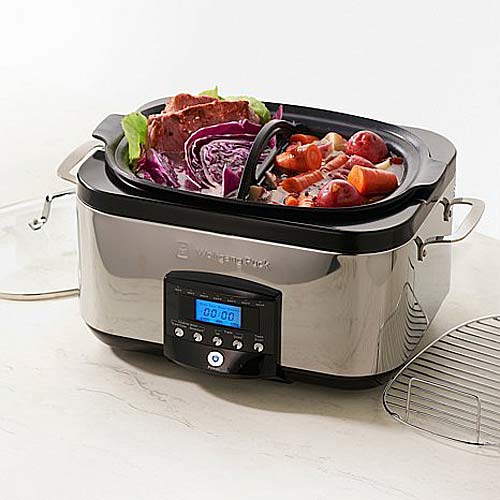 Wolfgang Puck BESC0030 6qt 1350-Watt Gourmet VersaCooker with Dual Heat Elements - Crock Pots and Slow Cookers Kitchen Appliances