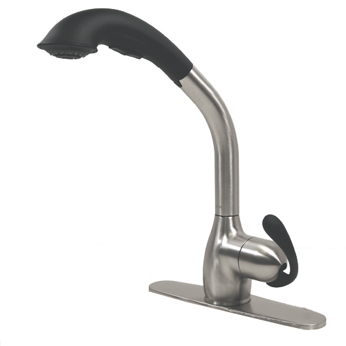 ... Neva Stainless SoftGrip Triple Spray One Handle Kitchen Faucet eBay