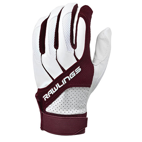 Rawlings BGP1150T-MA-88 Adult Batting Gloves Maroon, Size Small - Baseball and Softball Outdoor Sports