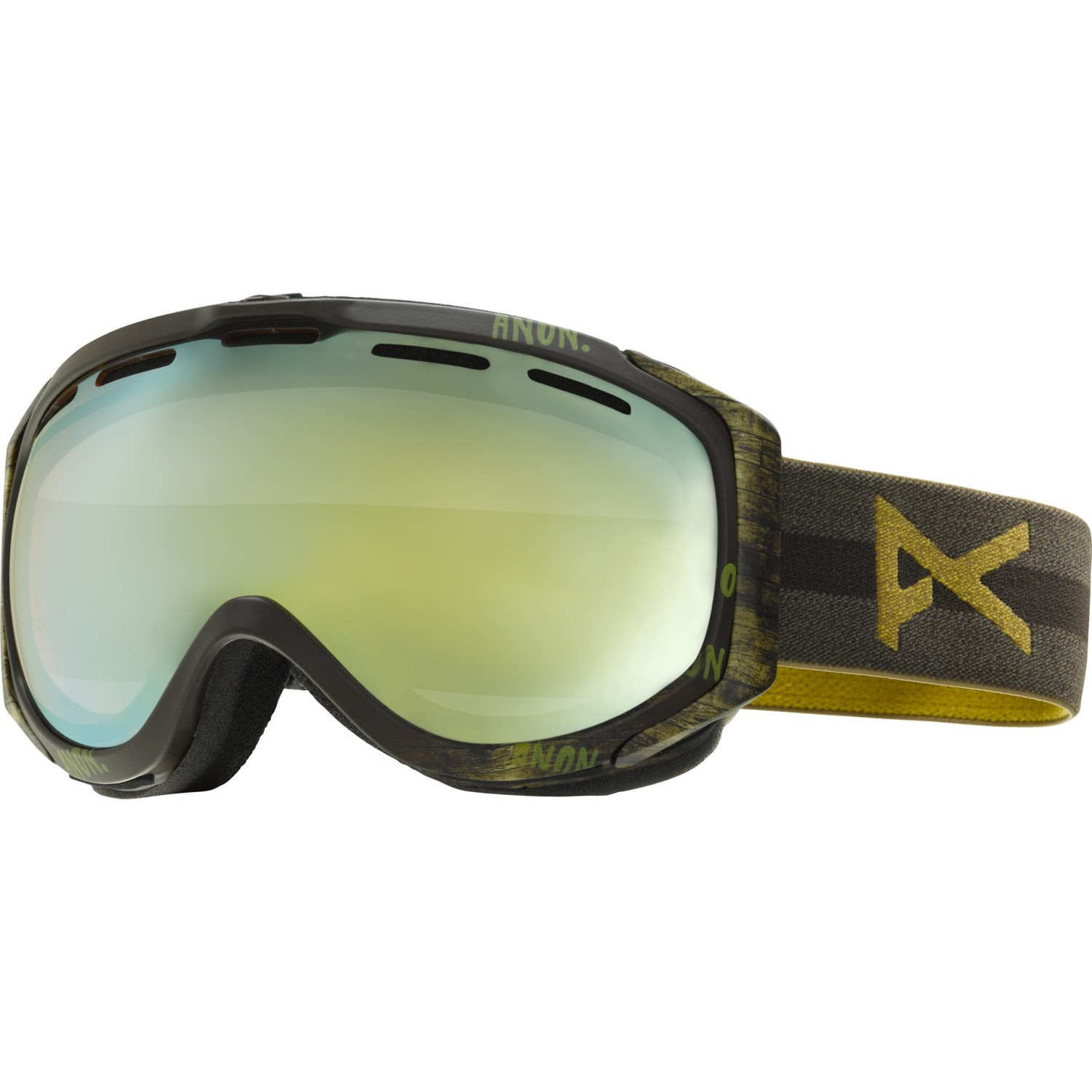 ANON HAWKEYE 2014 Goggles Sherpa with Gold Chrome Lens Ski Snowboard