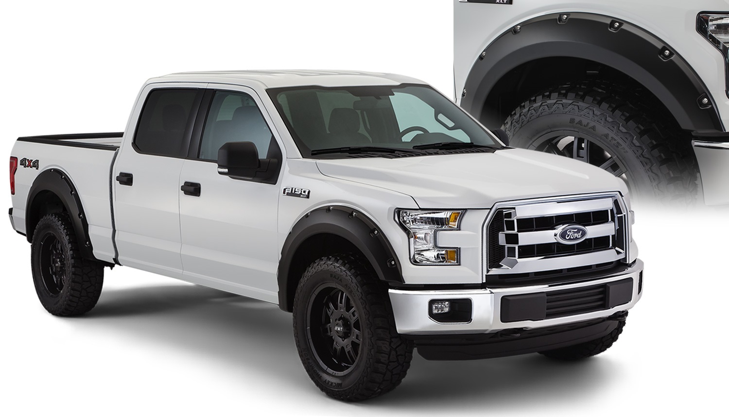 2093502 Bushwacker Pocket Style Fender Flares Matte Black Ford F150