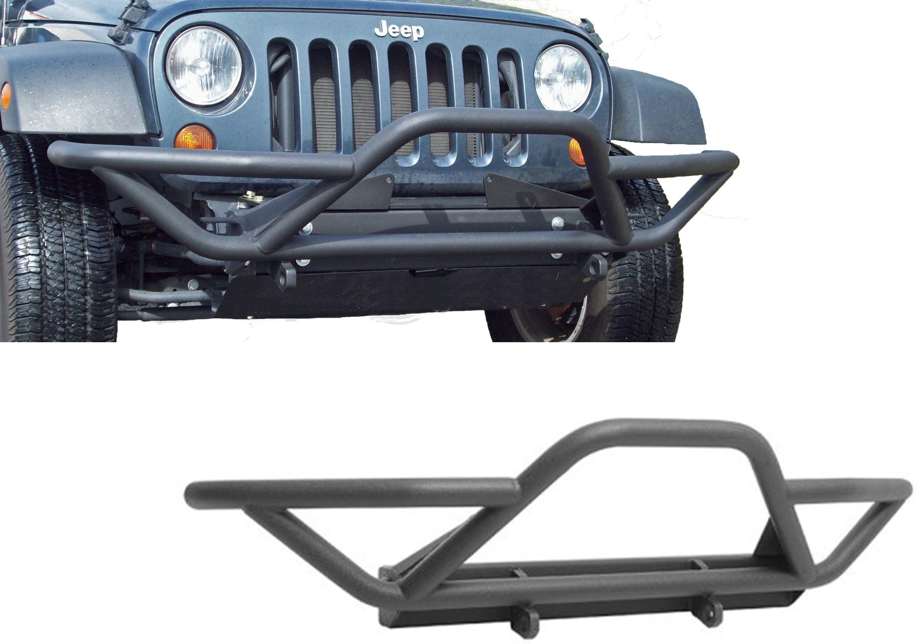 76721 Smittybilt Textured Black SRC Front Bumper Jeep Wrangler 1987