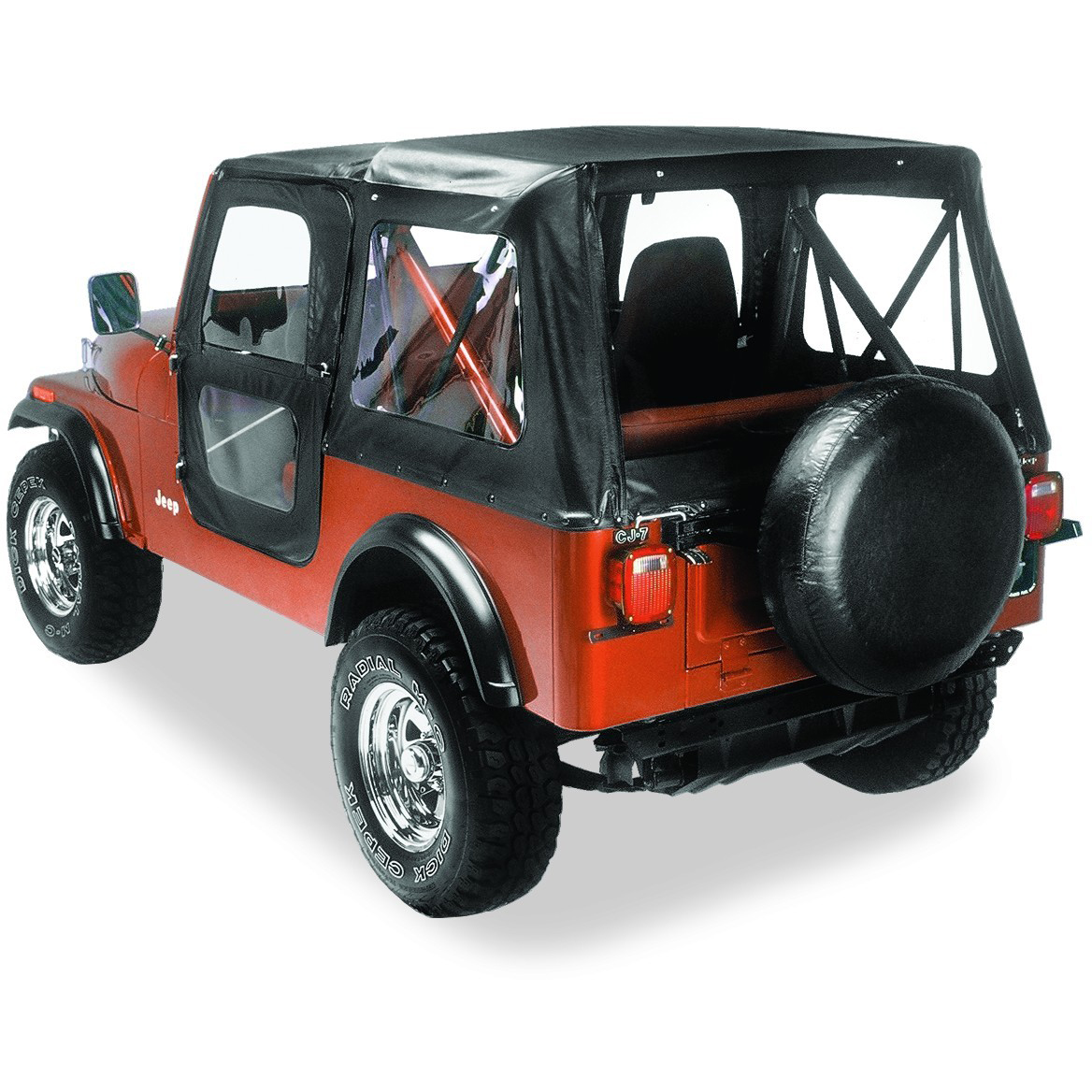 5111801 Bestop ReplaceaTop Soft Top Fabric Only Black for Jeep CJ7