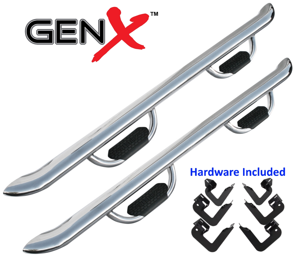 202770 Westin GenX Stainless Tube Step Nerf Bars Double Cab