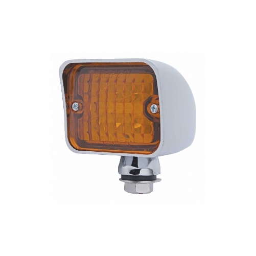 (2) Amber 6 LED Hot Rod Classic Car Park Turn Signal Lights / Chrome