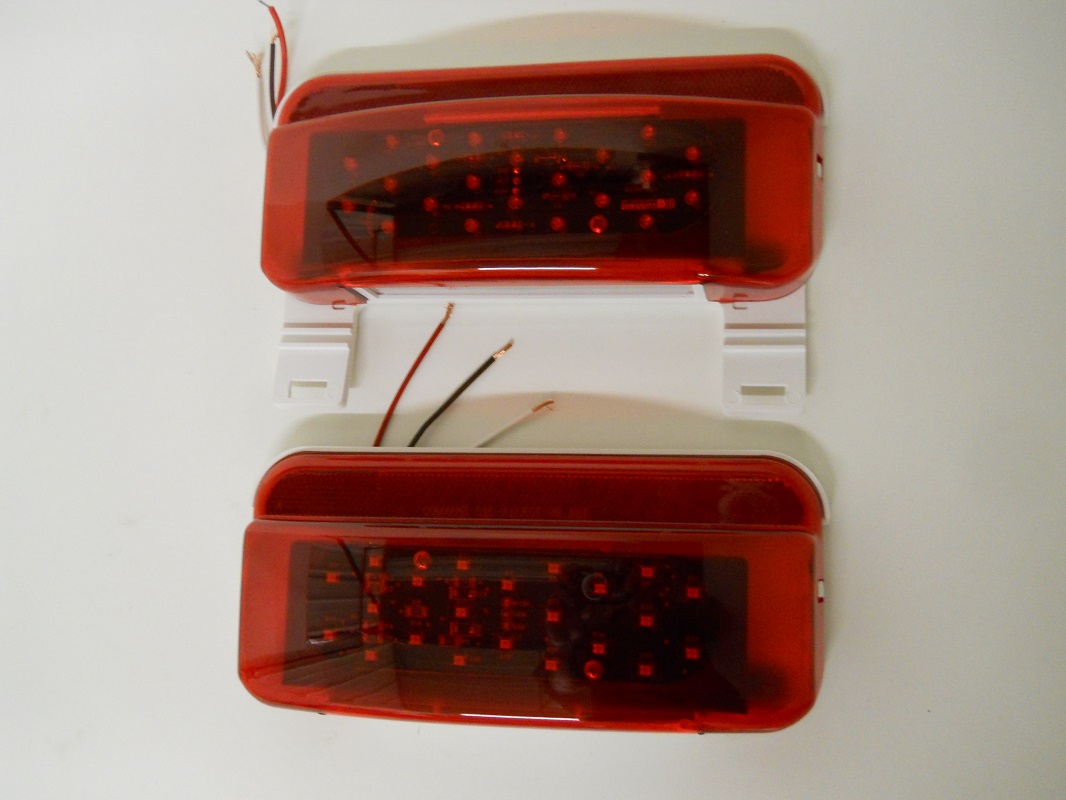 LED RV Camper Trailer Stop Turn Brake Tail Lights / License Light / White Base eBay