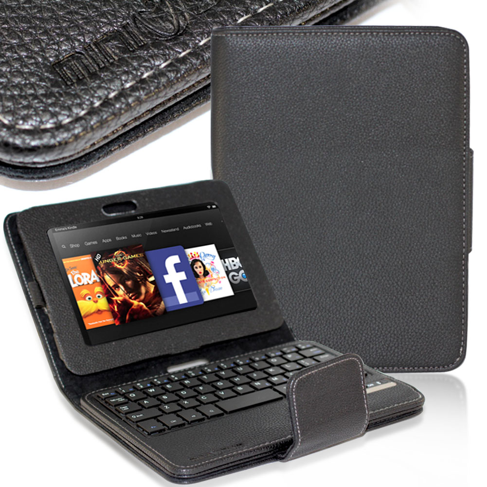 MiniSuit Removable Qwerty Keyboard Stand Case for Kindle Fire HD 7" (Black)