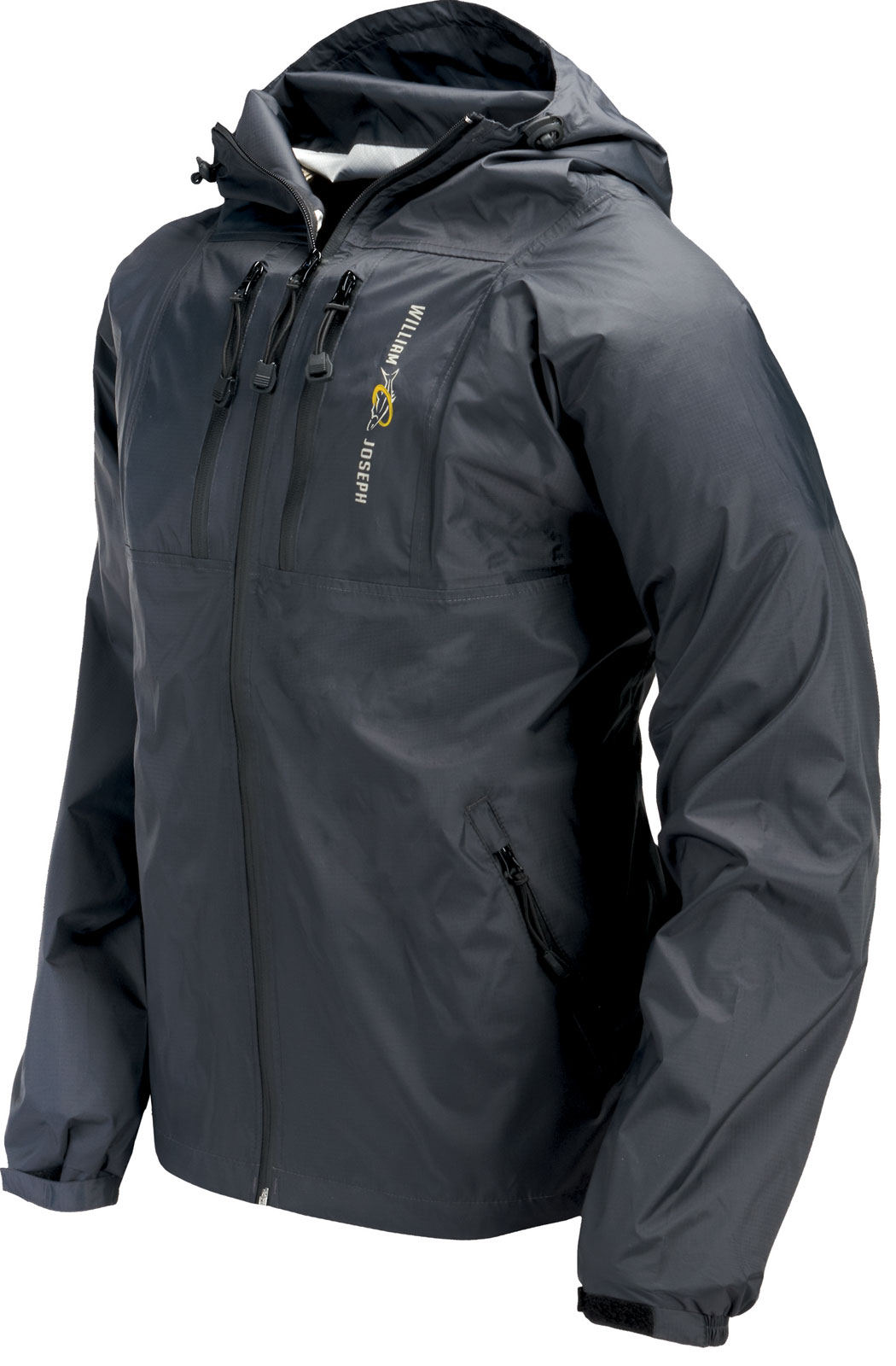 UPC 639966400137 product image for William Joseph Waterproof Rain Fly Fishing Hooded Jacket - Charcoal Xxl | upcitemdb.com