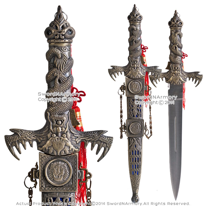 tasy Dragon Dagger Short Sword With Sheath 