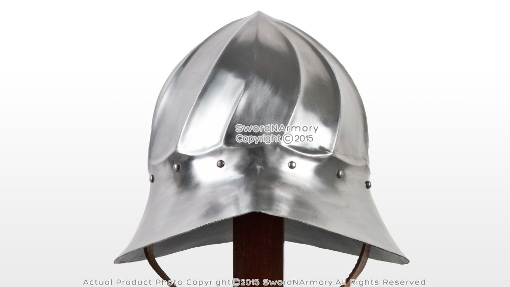 Functional Medieval Burgundian Fluted Helmet Fighting Combat Kettle Hat