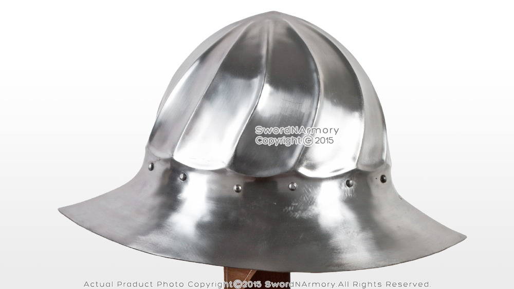 Functional Medieval Burgundian Fluted Helmet Fighting Combat Kettle Hat