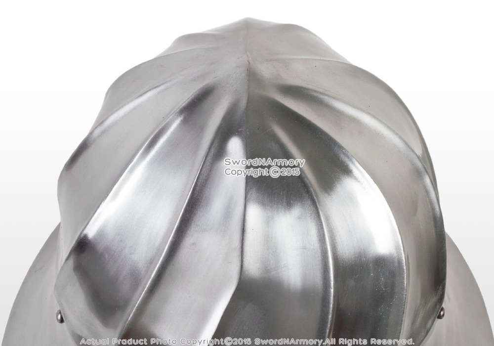 Functional Medieval Burgundian Fluted Helmet Fighting Combat Kettle Hat