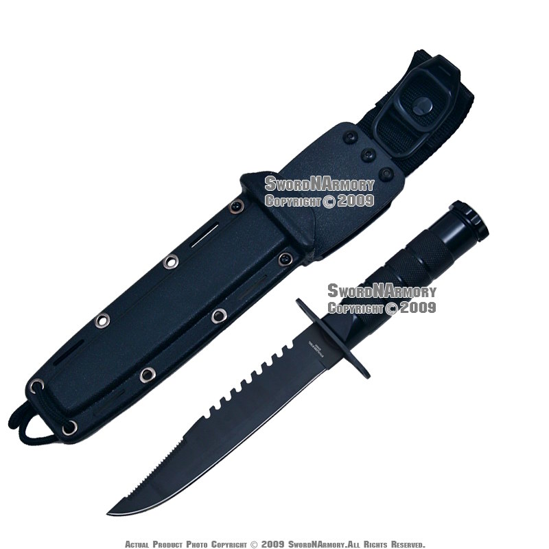 Fixed Blade Bowie Survival Knife Serrated w/ Kit Sheath eBay