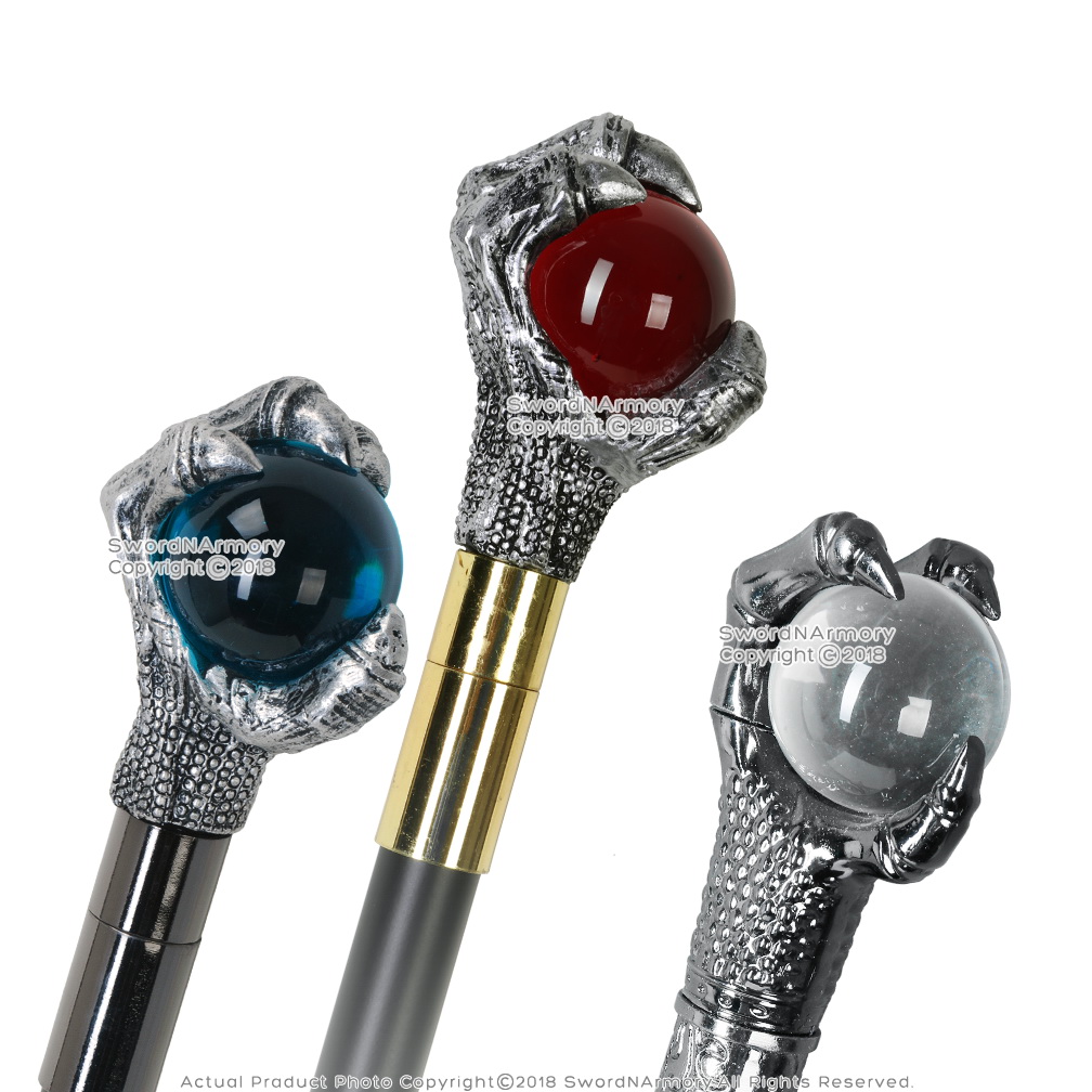 34" Fantasy Hawk Talon Claw Blue Ball Head Handle Walking Cane Stick eBay